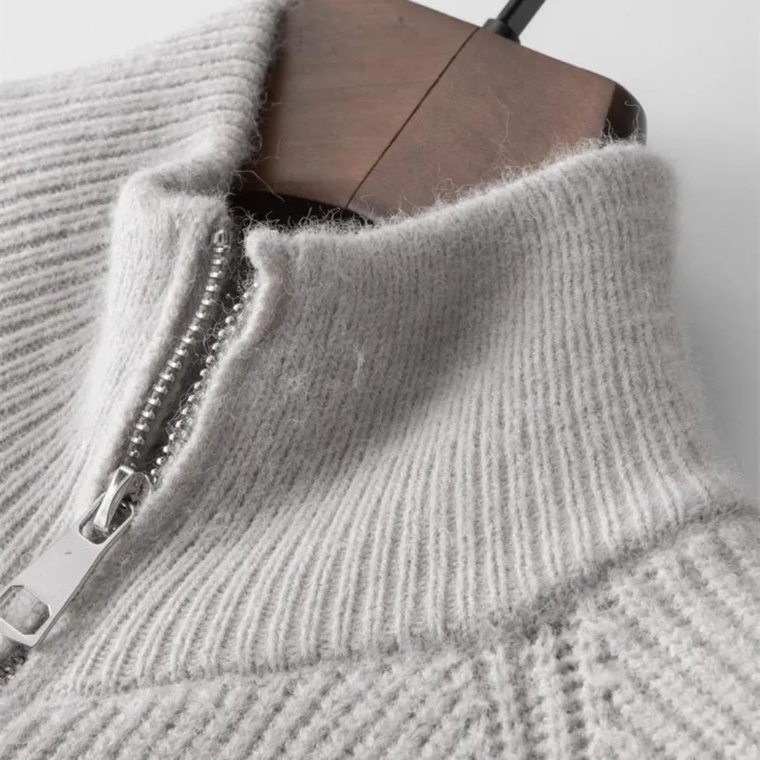 Hugo | Cashmere trui met volledige rits en opstaande kraag - Image 3