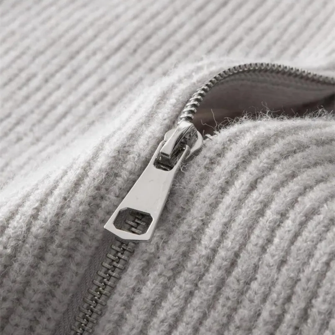 Hugo | Cashmere trui met volledige rits en opstaande kraag - Image 6