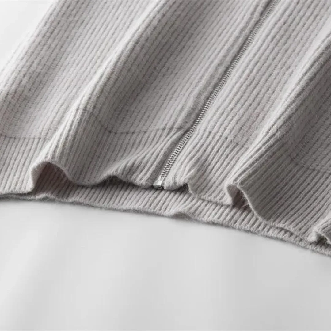 Hugo | Cashmere trui met volledige rits en opstaande kraag - Image 8