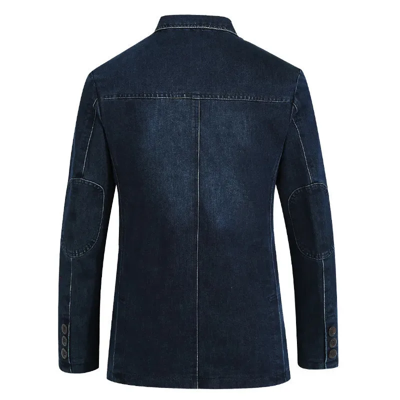 Hugo | Denim blazer met reverskraag en opgestikte zakken - Image 2