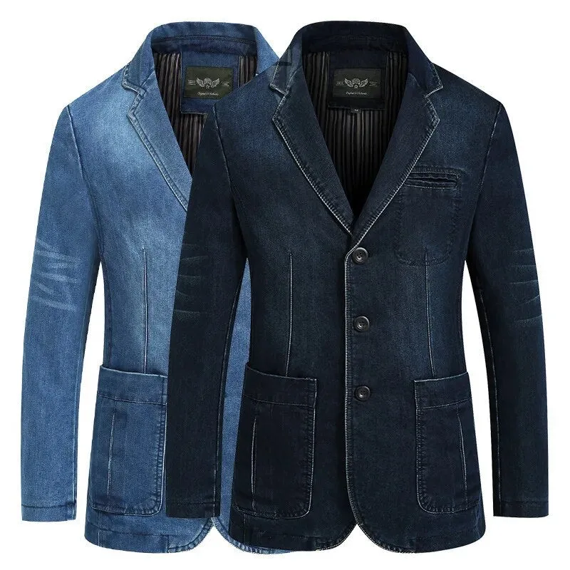 Hugo | Denim blazer met reverskraag en opgestikte zakken - Image 5