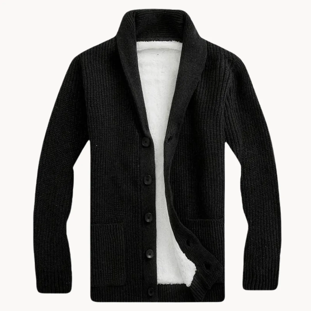 Hugo | Fleece cardigan met schouderkraag en voorzakken - Image 5