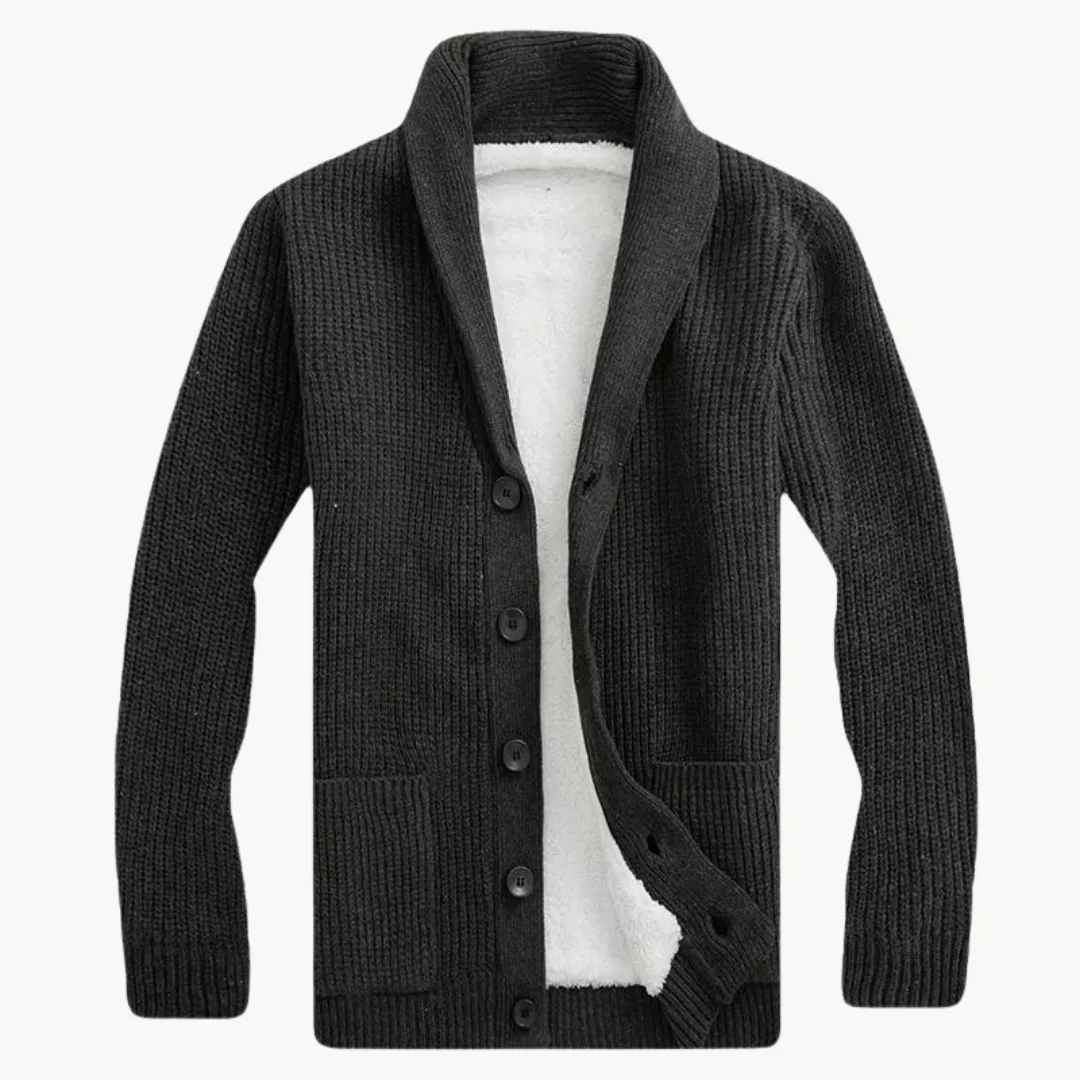 Hugo | Fleece cardigan met schouderkraag en voorzakken - Image 7