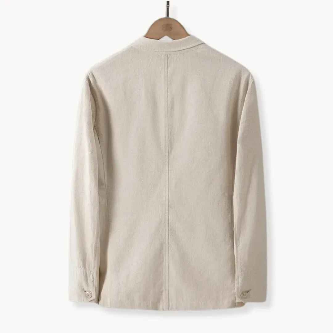 Hugo | Linnen blazer met reverskraag en voorzakken - Image 2