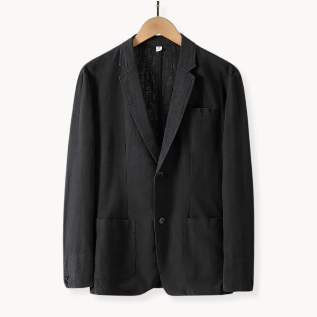 Hugo | Linnen blazer met reverskraag en voorzakken - Image 9