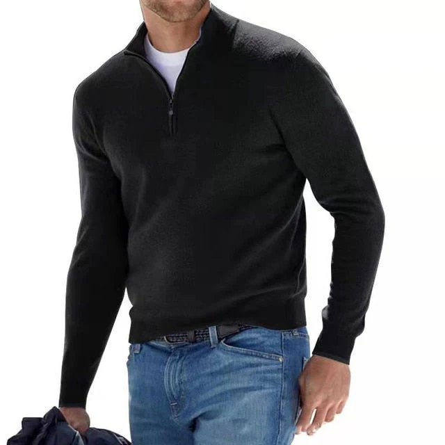 Hugo Merino Wollen Heren V-hals trui met rits - Image 10