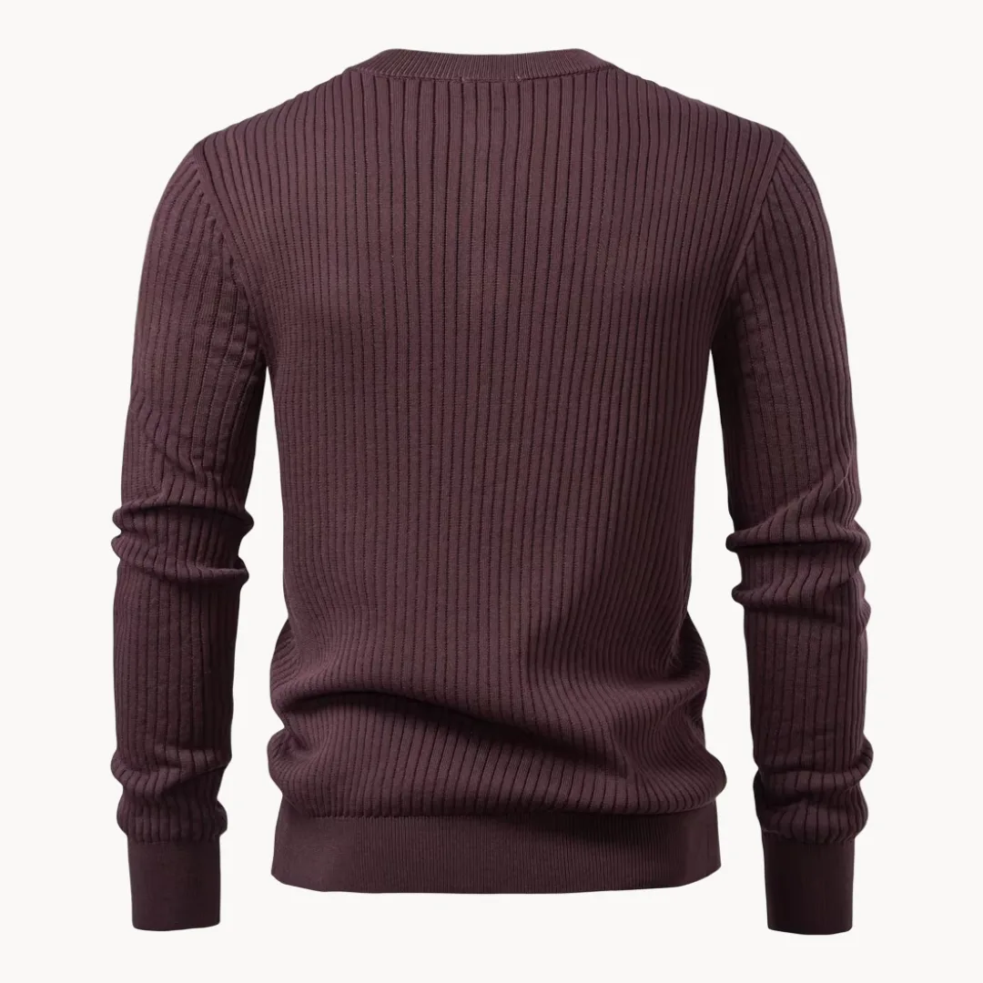 Hugo | Ribgebreide trui met ronde hals en knoopsluiting - Image 10