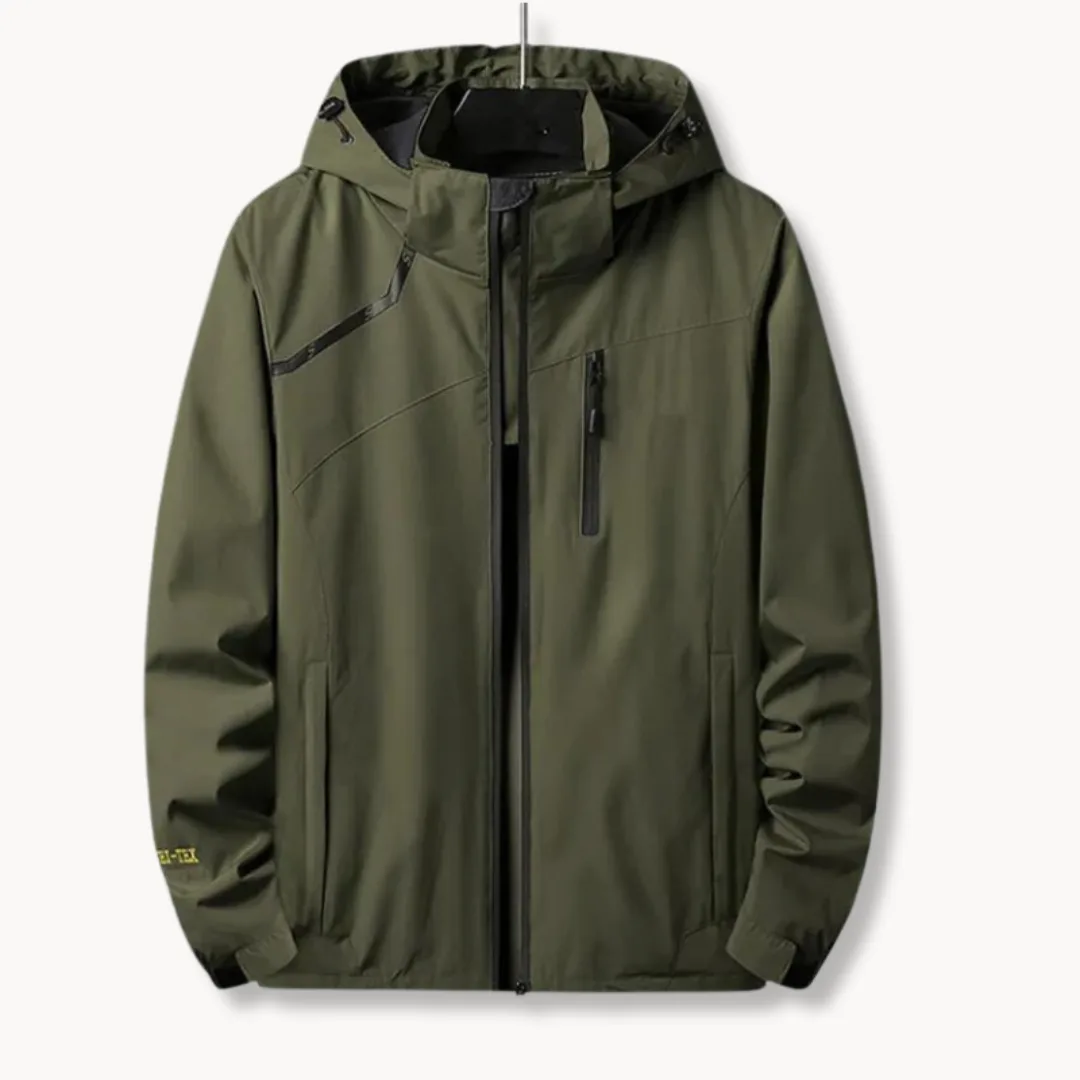 Hugo | Windbreaker jas met capuchon en borstzak met rits - Image 4