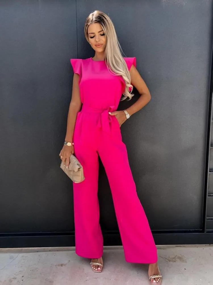 Jacobs | Elegante jumpsuit met wijde pijpen en korte mouwen - Image 3