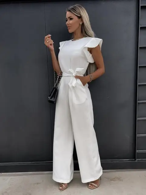 Jacobs | Elegante jumpsuit met wijde pijpen en korte mouwen - Image 5