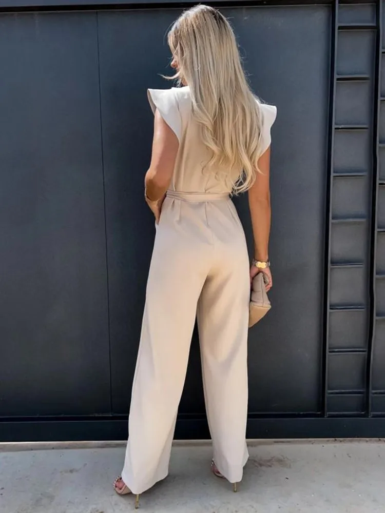 Jacobs | Elegante jumpsuit met wijde pijpen en korte mouwen - Image 7