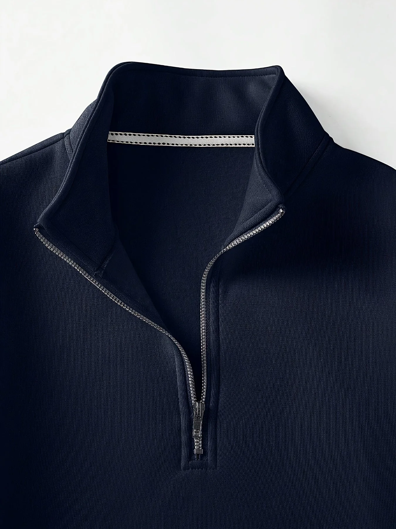 Jasper | Heren casual effen kleur kwart-rits pullover sweatshirt - Image 3