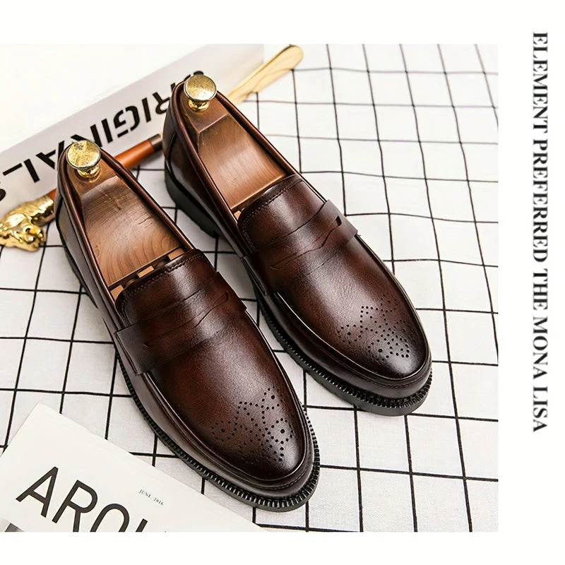 Jasper | Heren penny loaferschoenen met brogue details - Image 5