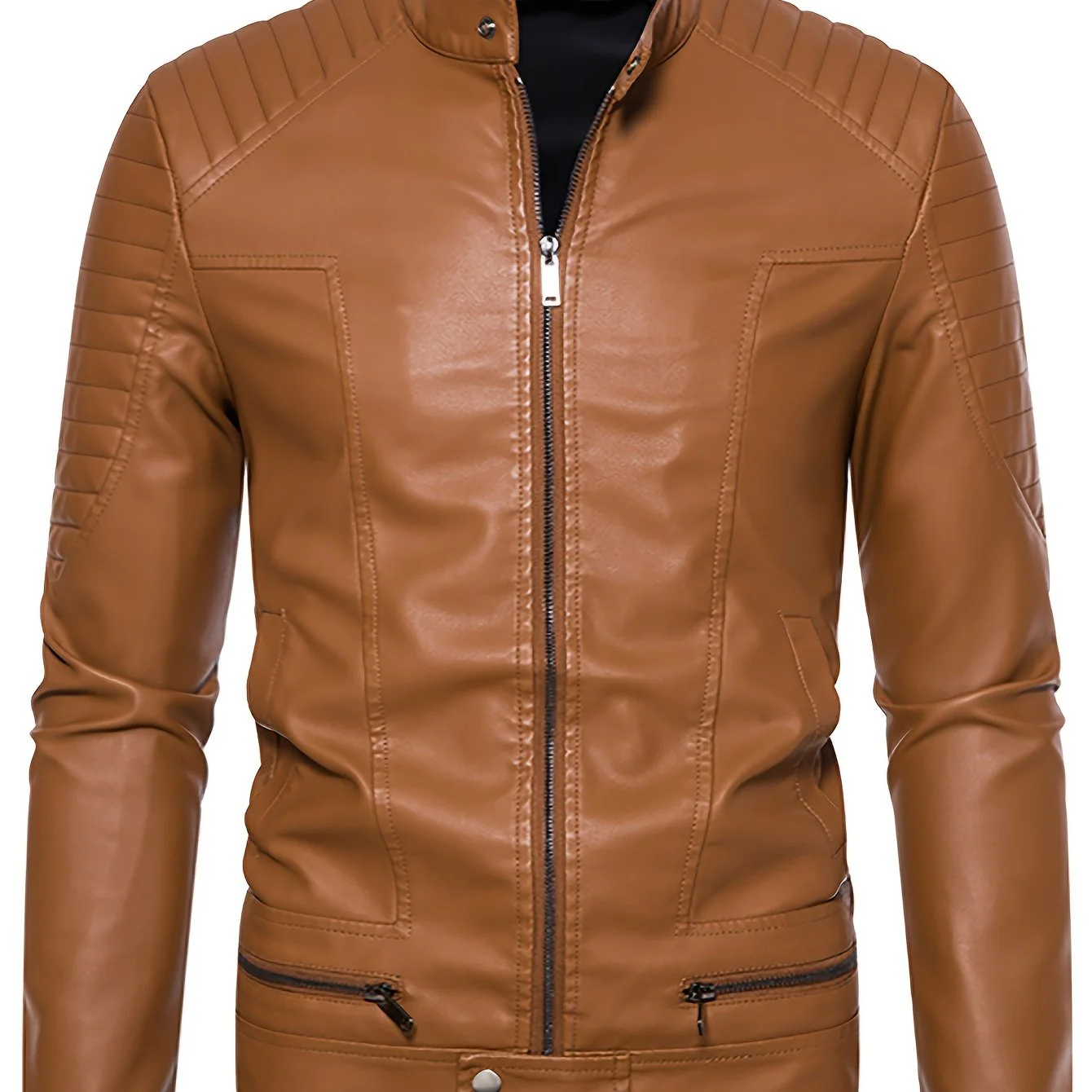 Jasper | Stoere PU leren herenjas met opstaande kraag - Image 12