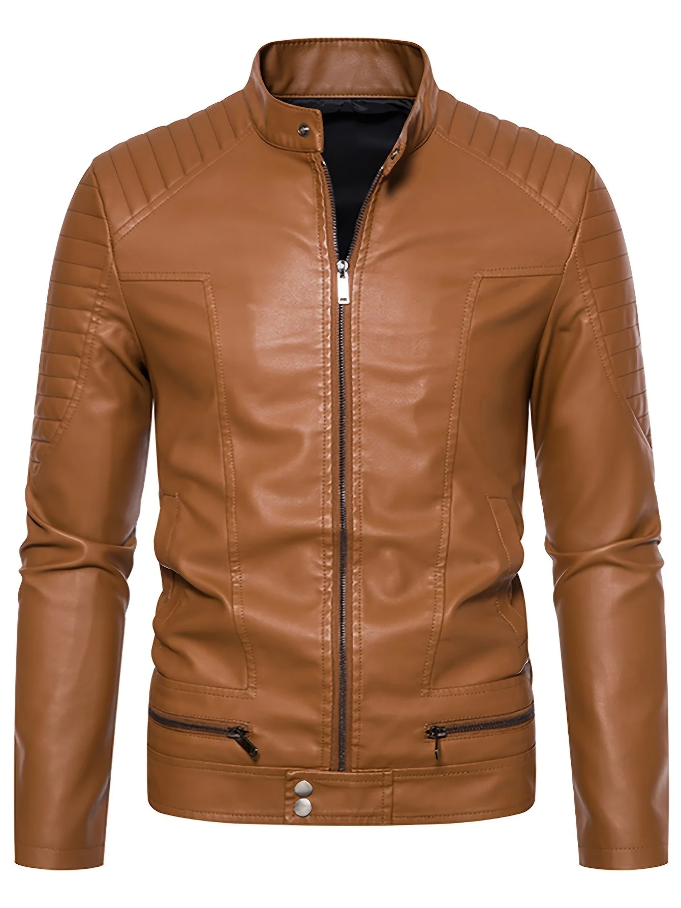 Jasper | Stoere PU leren herenjas met opstaande kraag - Image 2