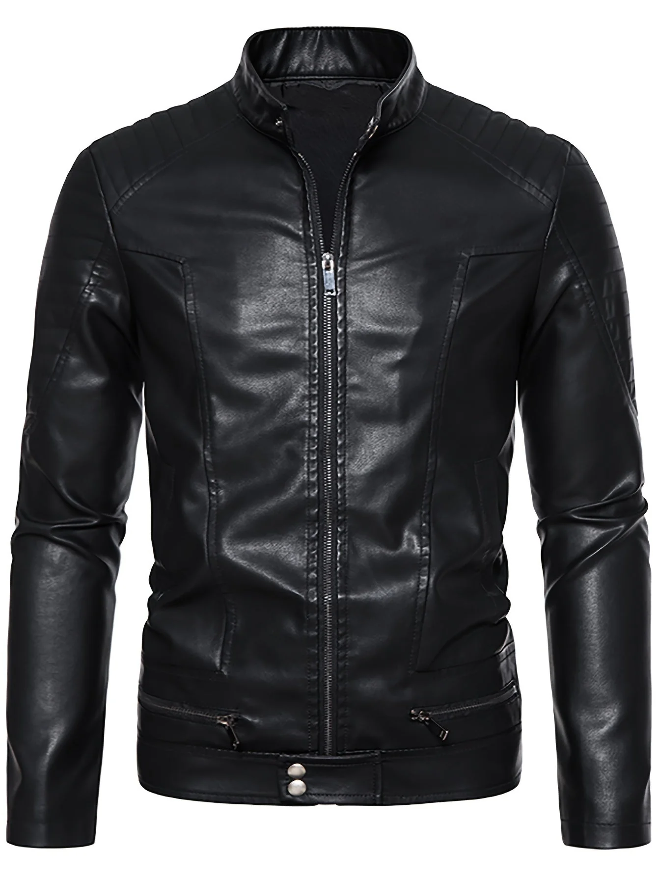 Jasper | Stoere PU leren herenjas met opstaande kraag - Image 3