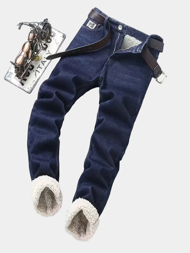 Jeans met fleece-voering en regular fit - Image 3