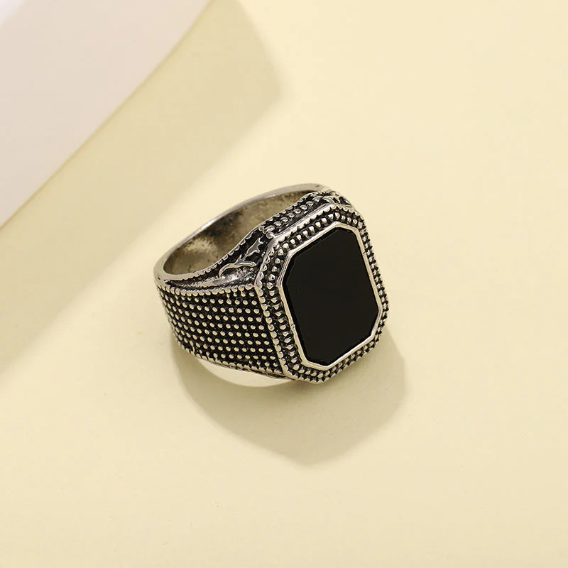 Jeroen | Zwarte ring met strass - Image 8