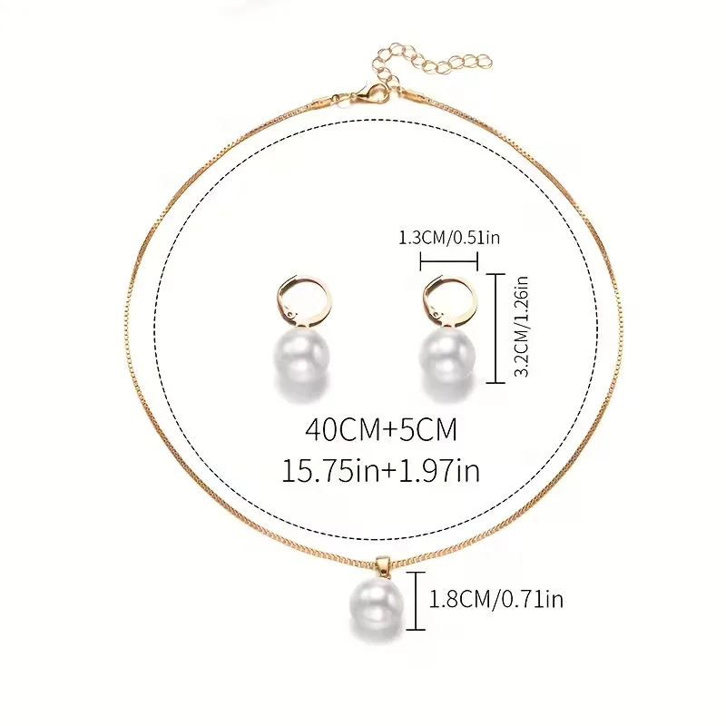 Ketting met parel en oorbellen - Image 7