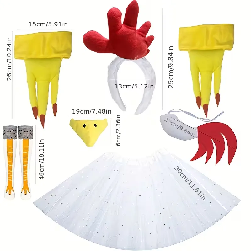 8-delig 'chicken' kostuum voor carnaval - Image 4