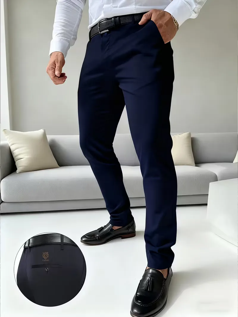 Lange broek met tijgerborduurontwerp en slim fit - Image 4