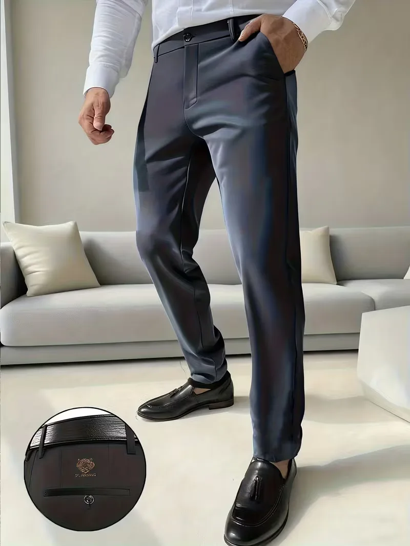 Lange broek met tijgerborduurontwerp en slim fit - Image 7
