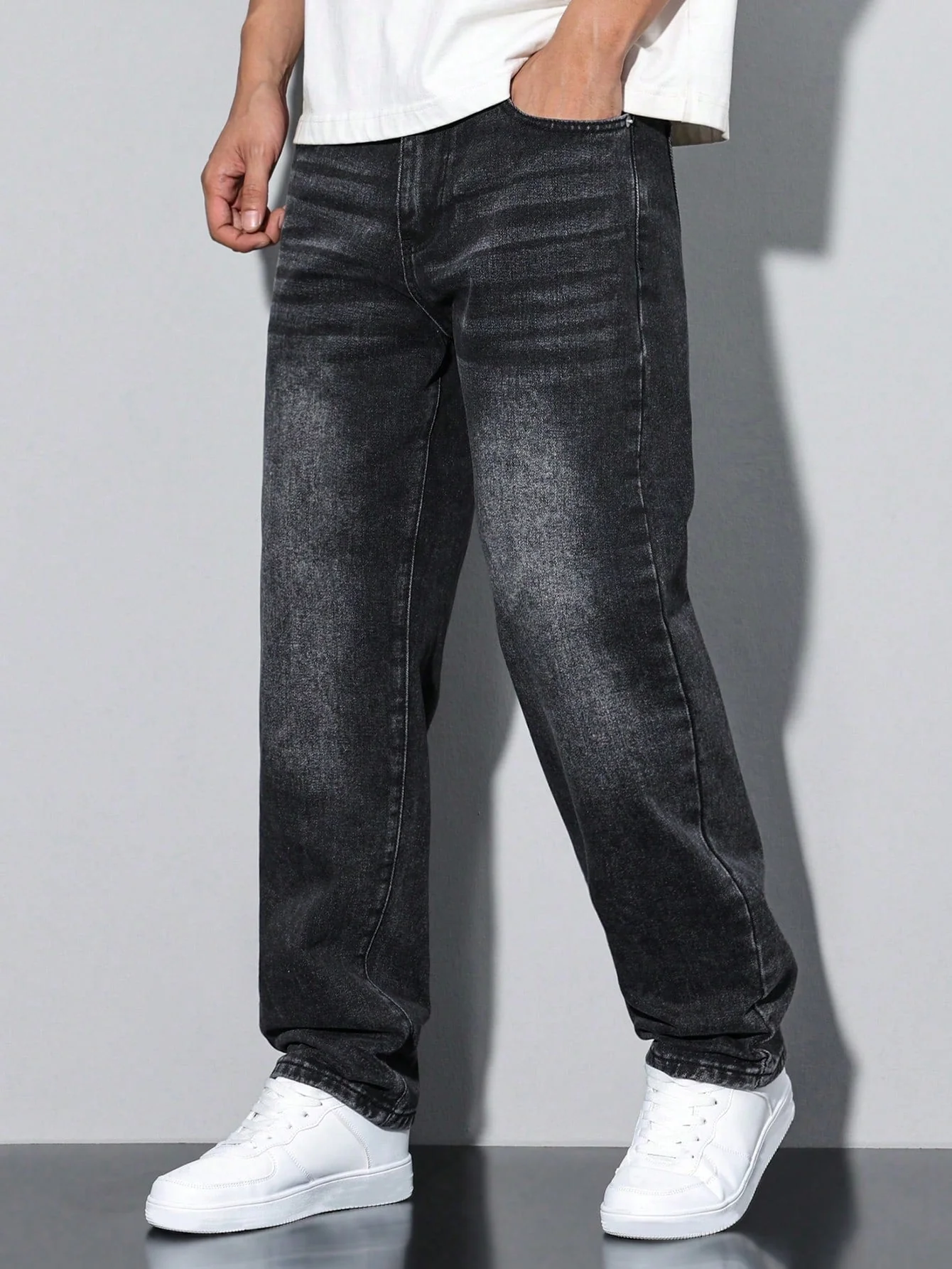 Lars | Casual gewassen herenjeans met rechte pijpen - Image 2