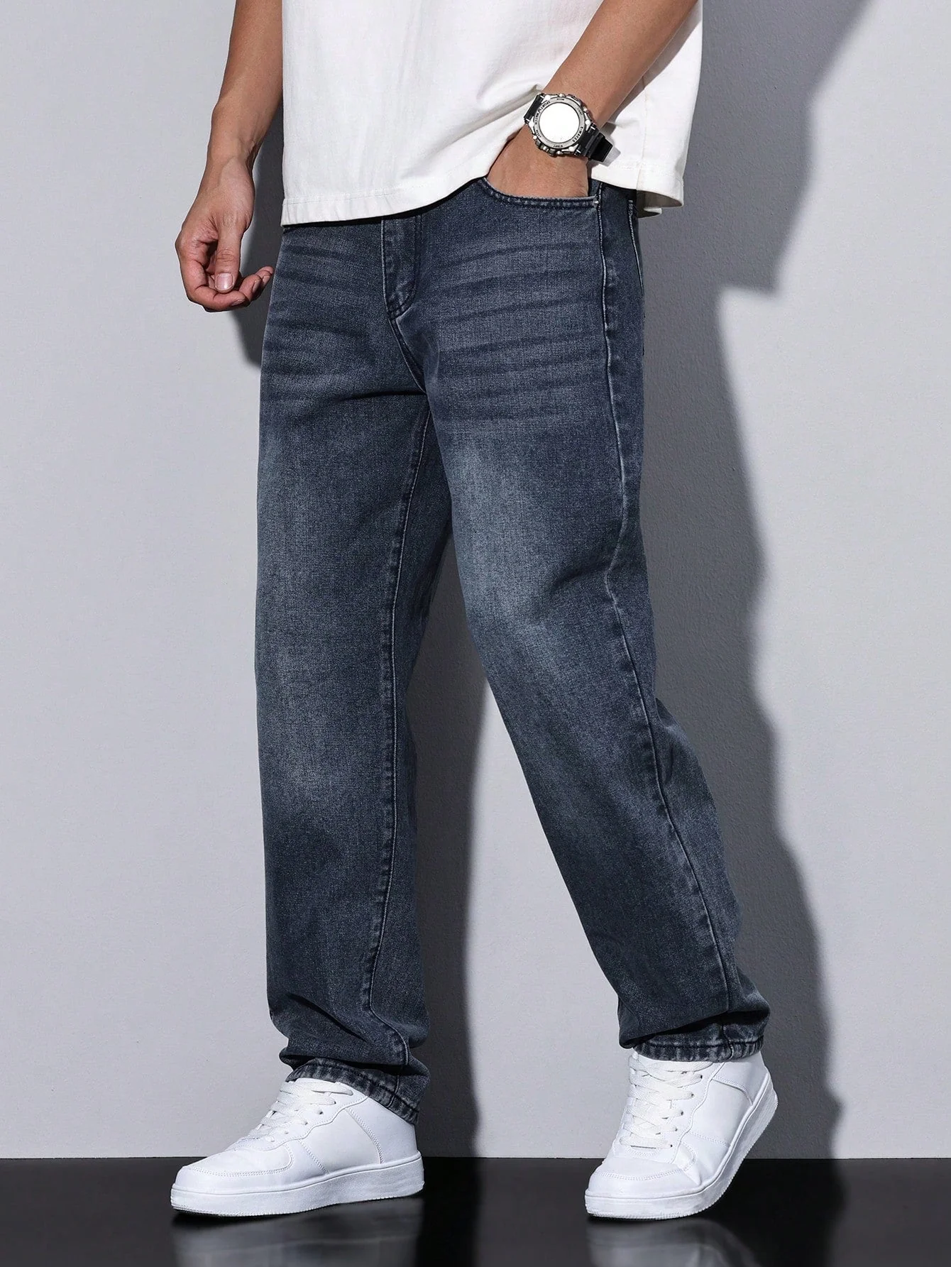 Lars | Casual gewassen herenjeans met rechte pijpen - Image 4