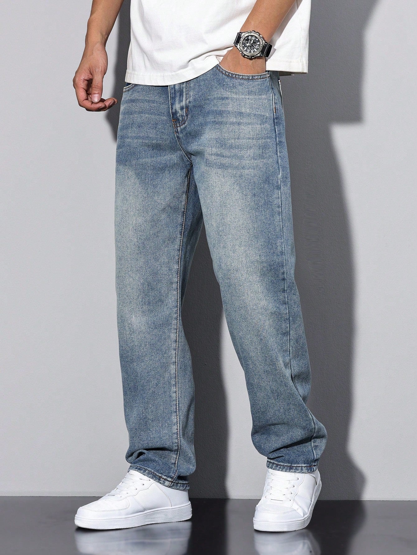 Lars | Casual gewassen herenjeans met rechte pijpen - Image 5