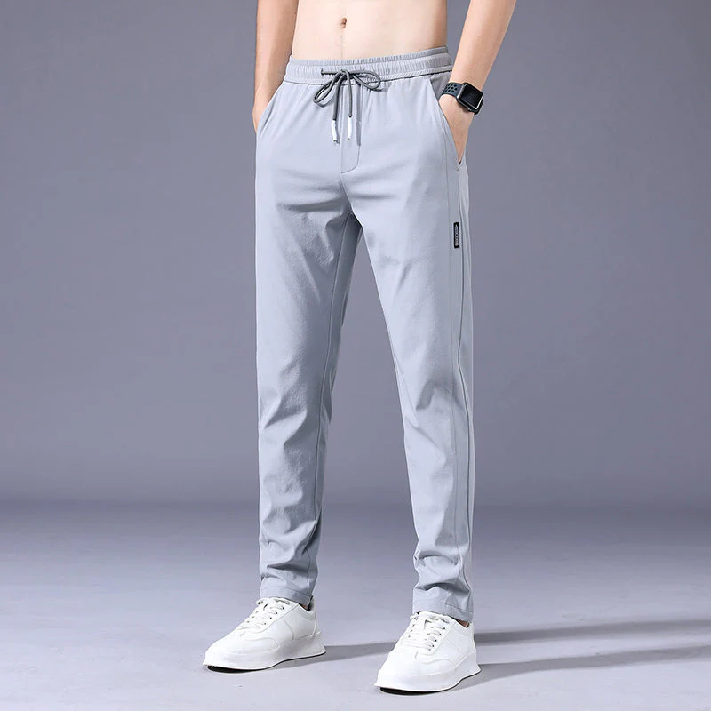 Lars | Dunne elastische heren joggingbroek in effen kleur - Image 3