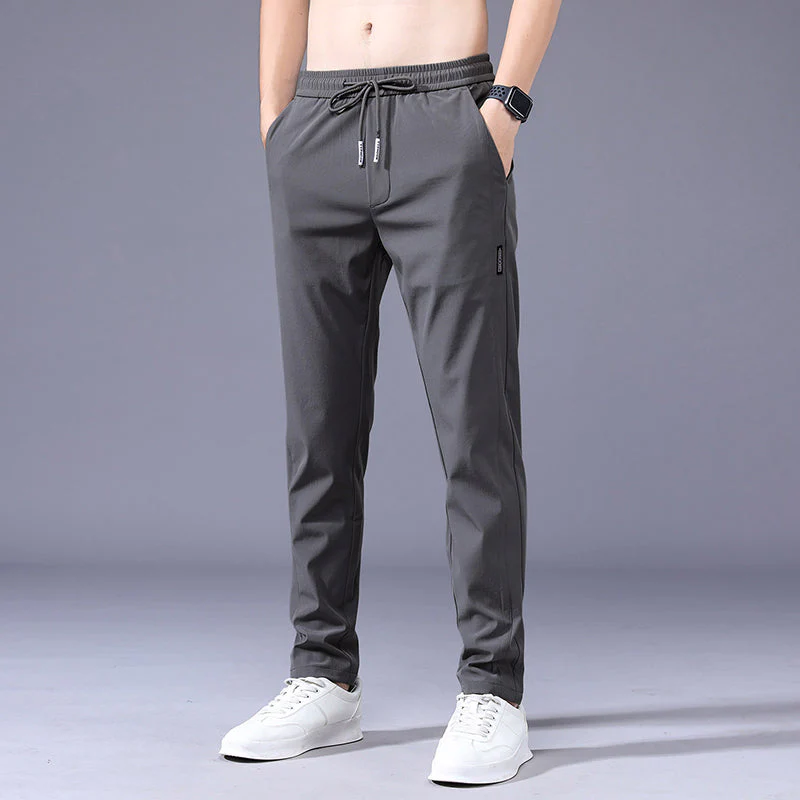 Lars | Dunne elastische heren joggingbroek in effen kleur - Image 4