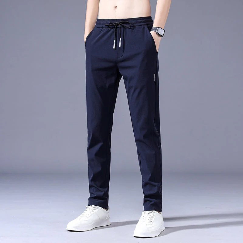 Lars | Dunne elastische heren joggingbroek in effen kleur - Image 5