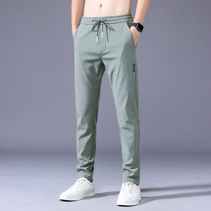 Lars | Dunne elastische heren joggingbroek in effen kleur - Image 6