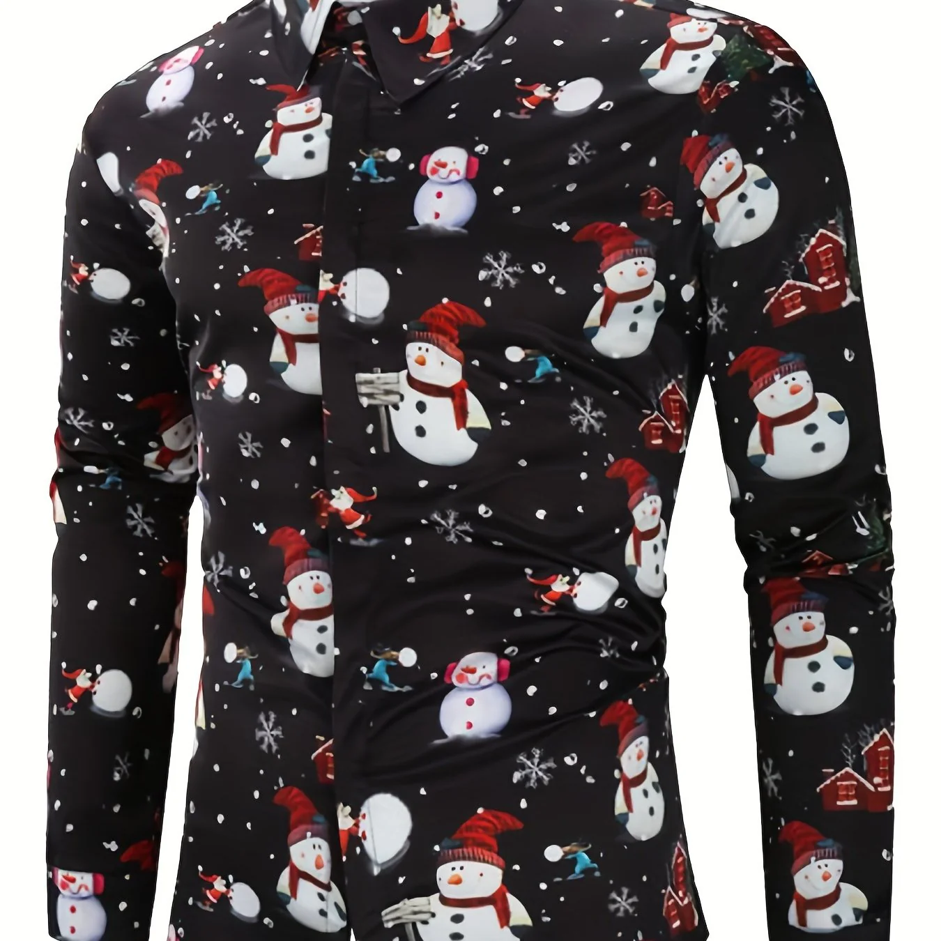 Lars | Feestelijk heren kerst overhemd met opstaande kraag en knoopdetail - Image 14