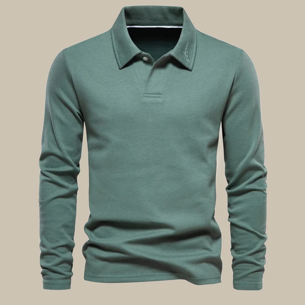 Lars | Stijlvolle lange mouw polo voor heren - Image 3