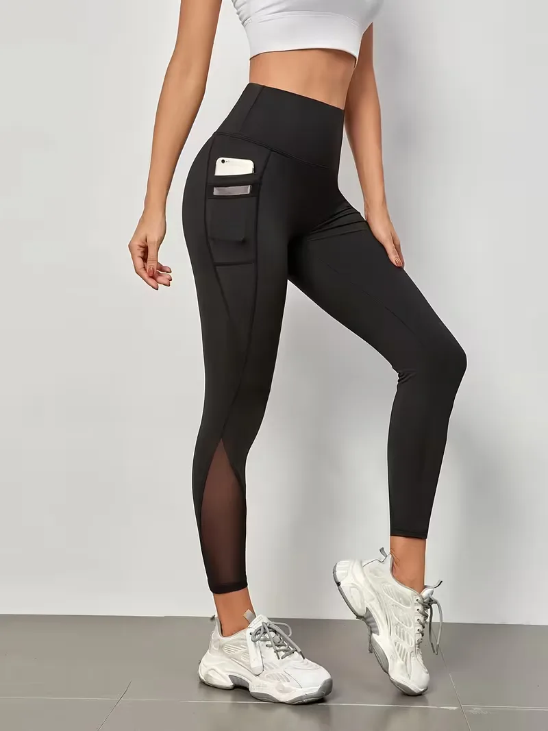 Legging met hoge taille en mesh panelen - Image 3