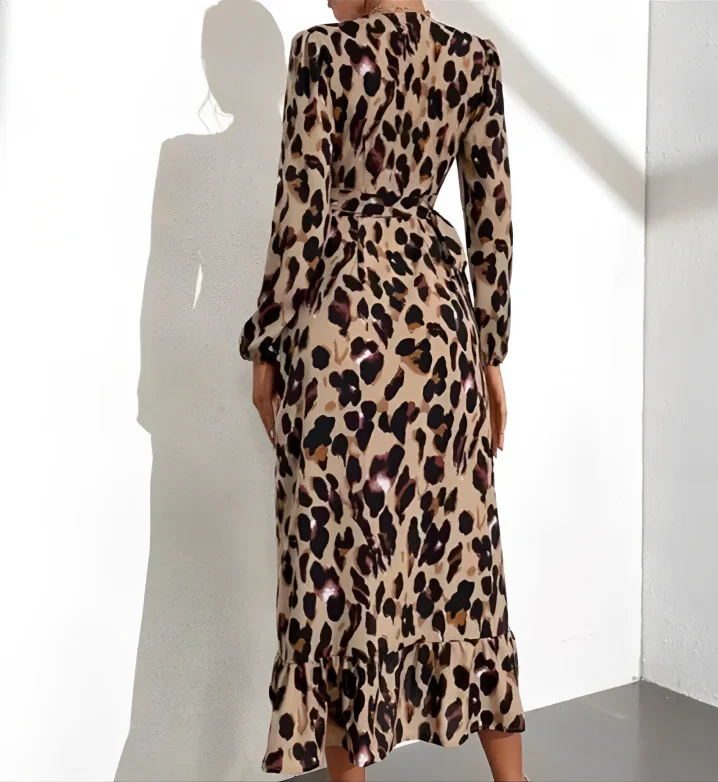 Leila | V-hals jurk met luipaardprint - Image 5