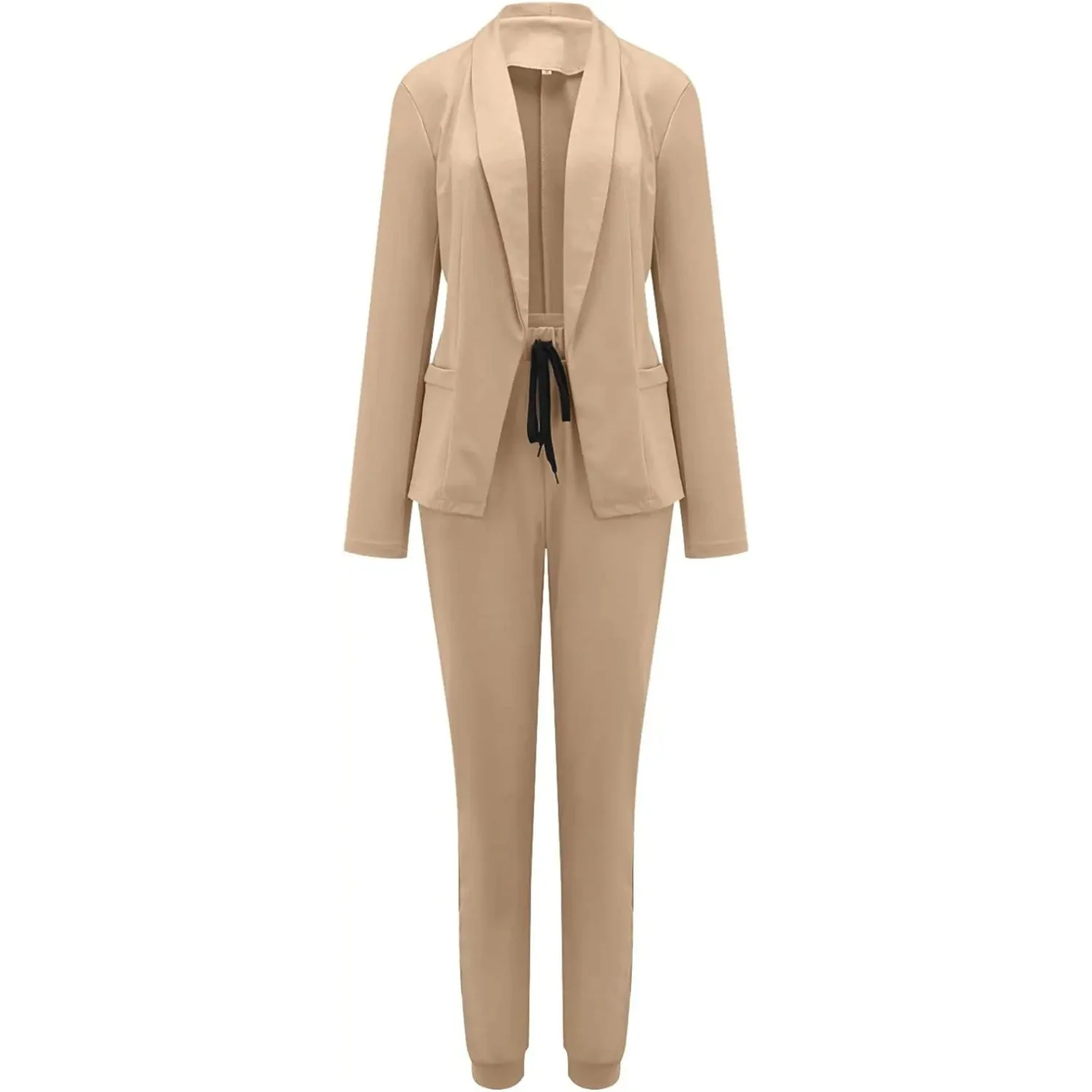 Lena | Slim-fit blazer en broek set in effen kleur - Image 4