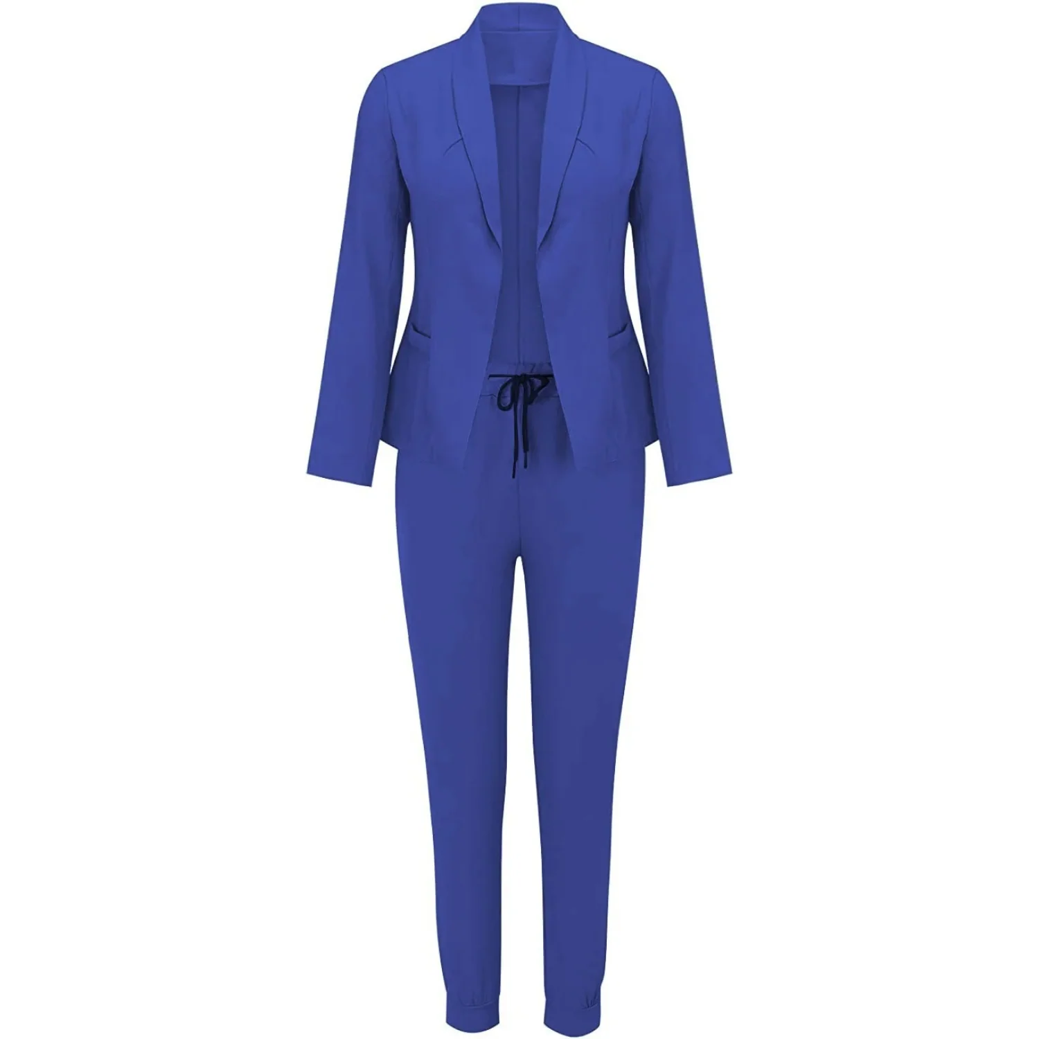 Lena | Slim-fit blazer en broek set in effen kleur - Image 5