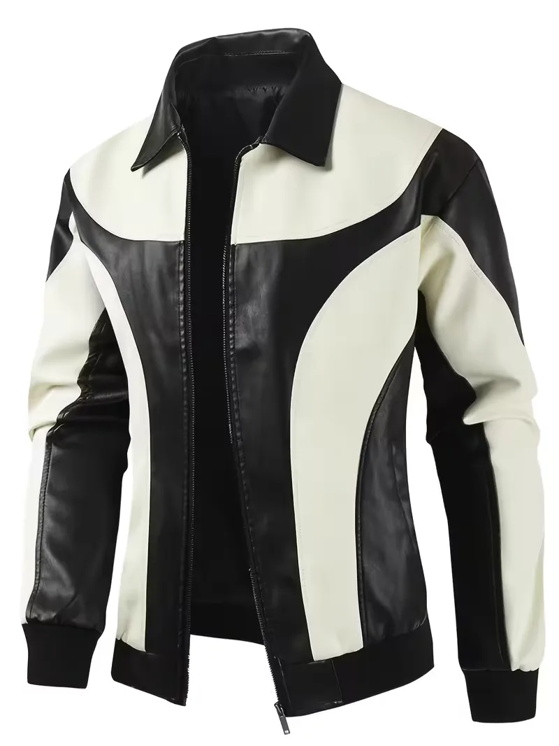 Leren jassen met color block patroon - Image 3