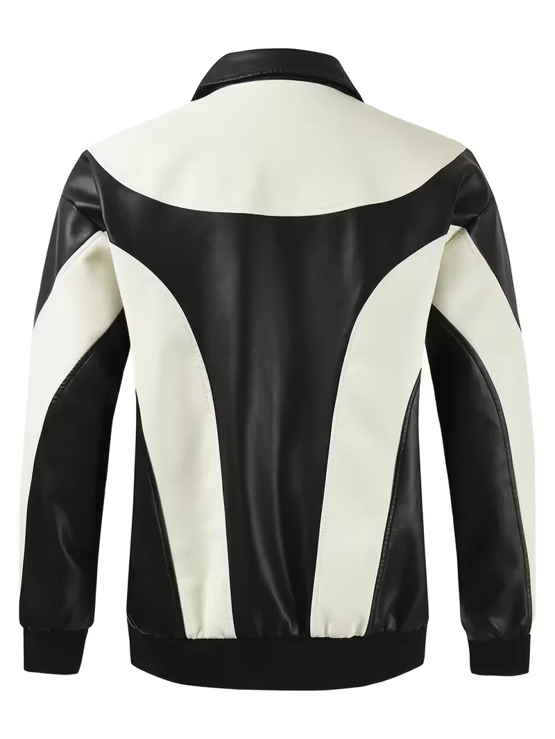 Leren jassen met color block patroon - Image 4