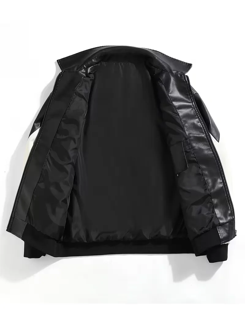 Leren jassen met color block patroon - Image 8