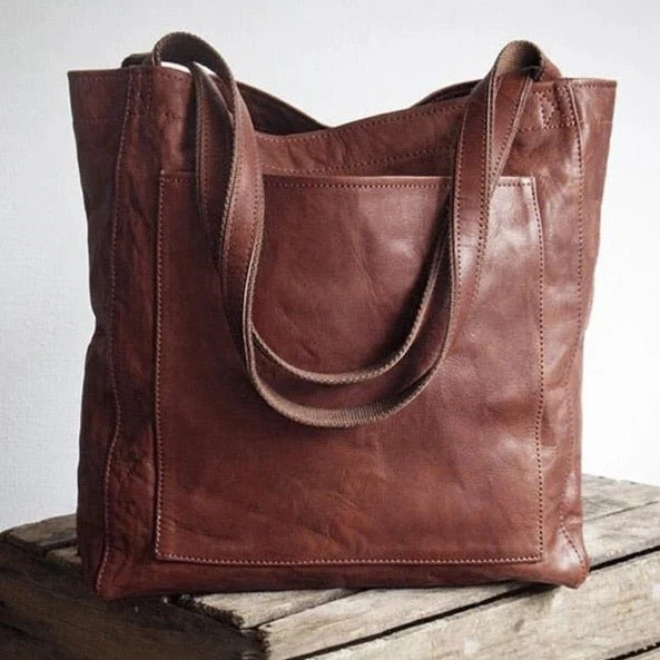 Leren tas met vlekbestendig interieur en binnenvak met rits - Image 7
