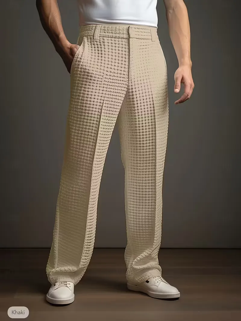 Lichte stof broek met rechte pijpen en zijzakken - Image 4