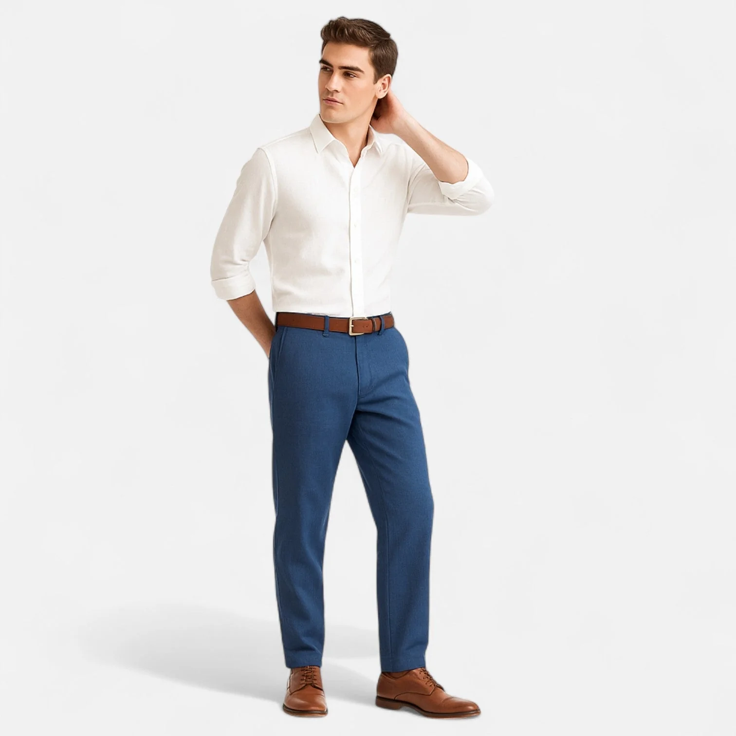 Linnen broek met elastische taille en zijzakken - Image 5