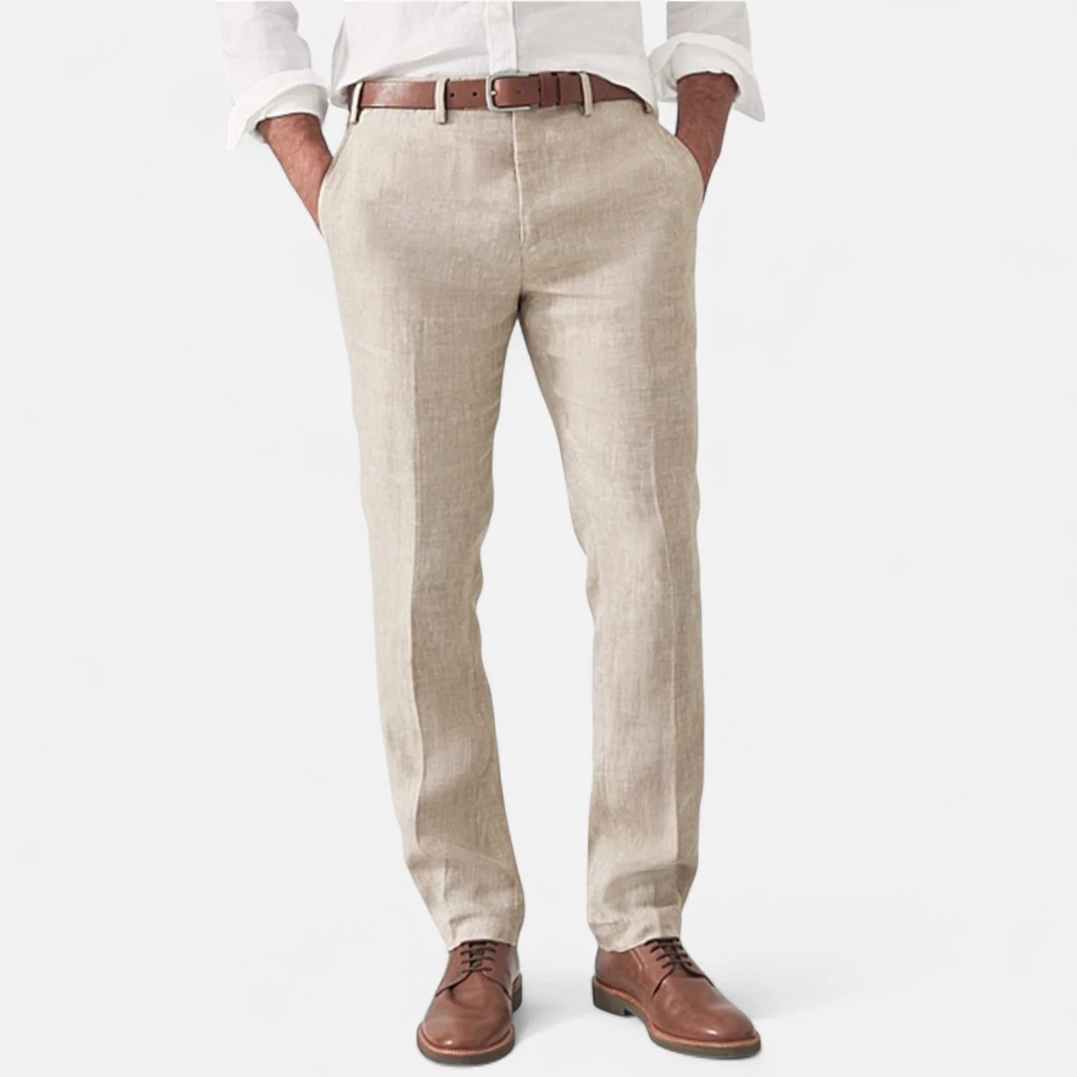 Linnen broek met elastische taille en zijzakken - Image 6