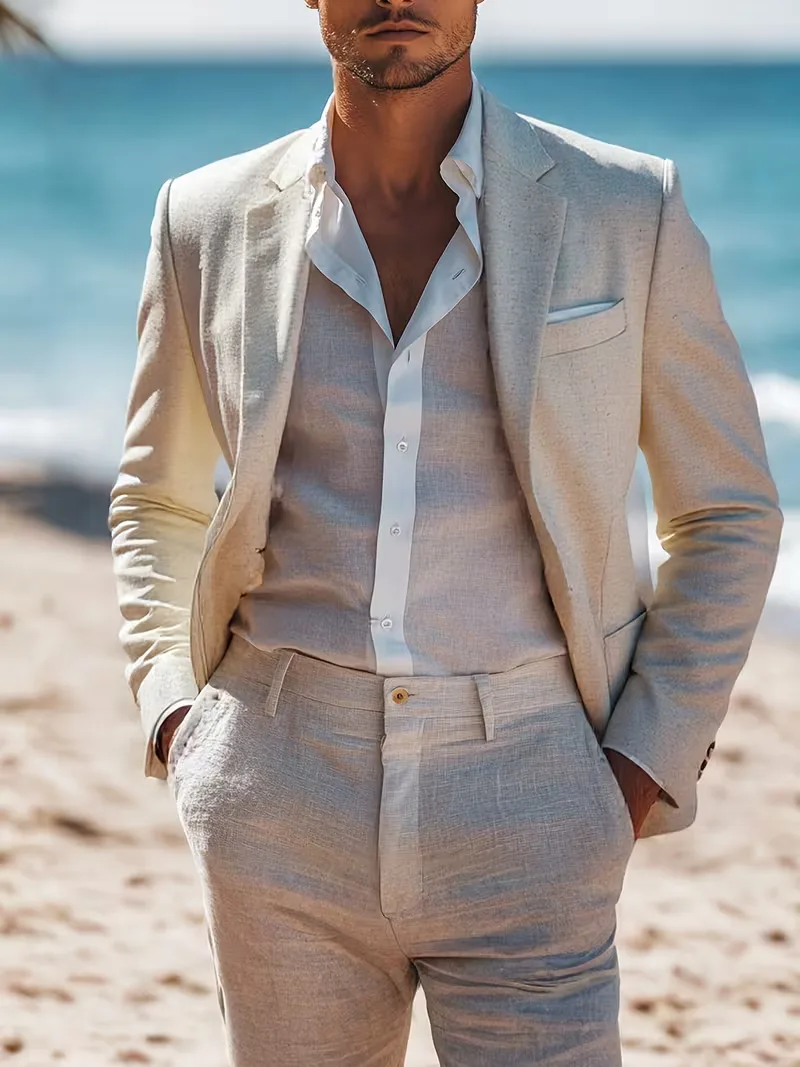 Linnen colbert slim fit - Image 9