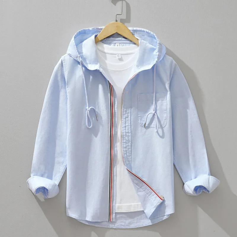 Linnen Hoodie met capuchon en borstzak