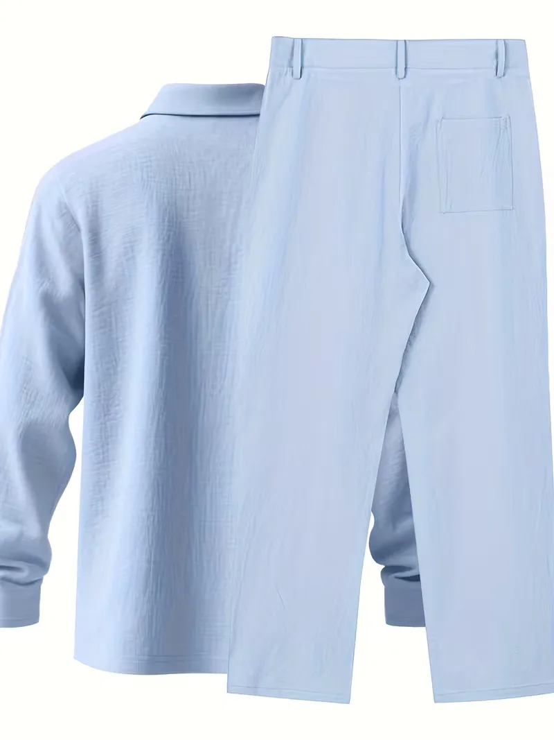 Linnen pak met mandarin collar - Image 15