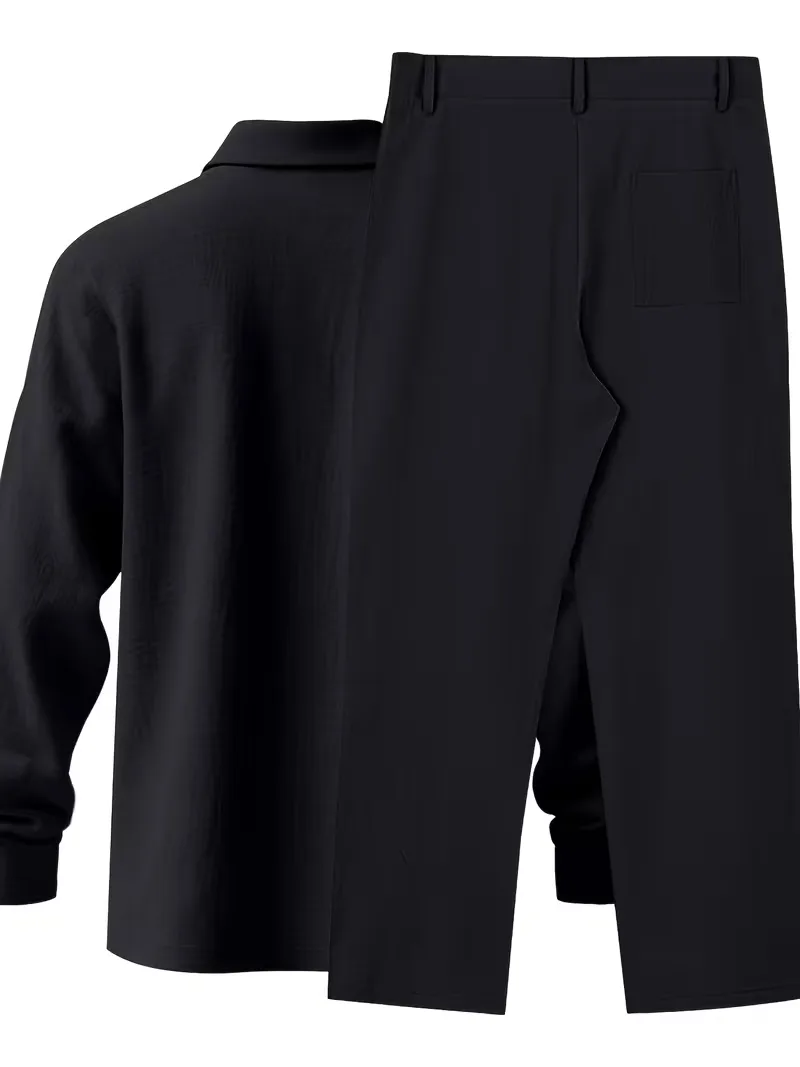 Linnen pak met mandarin collar - Image 6